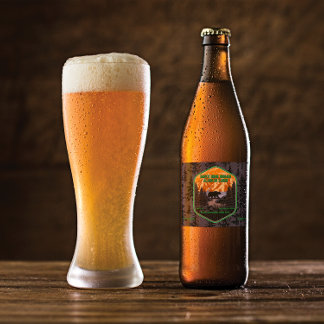 Étiquette Pour Bouteilles De Bière Personnaliser Ours Noir Nature Montagnes Vert