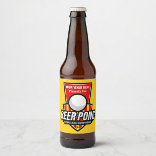 Étiquette Pour Bouteilles De Bière Personnalisez ce logo Beer Pong