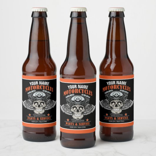 Étiquette Pour Bouteilles De Bière Personnalized Biker Flying (Bouteilles)
