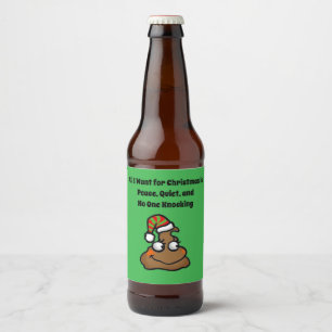 Étiquette Pour Bouteilles De Bière Personne ne frappe Drôle de Noël Toilettes Humour