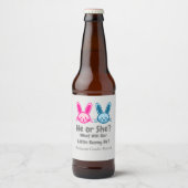 Étiquette Pour Bouteilles De Bière Petit Bunny Gender Reveal (Devant)