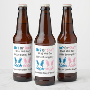 Étiquette Pour Bouteilles De Bière Petit Bunny Gender Reveal