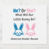 Étiquette Pour Bouteilles De Bière Petit Bunny Gender Reveal (Étiquettes simples)