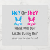 Étiquette Pour Bouteilles De Bière Petit Bunny Gender Reveal (Étiquettes simples)