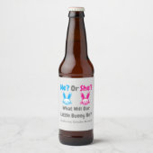 Étiquette Pour Bouteilles De Bière Petit Bunny Gender Reveal (Devant)