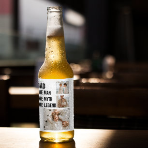 Étiquette Pour Bouteilles De Bière Photo Collage moderne `Papa Cadeau