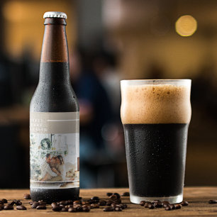 Étiquette Pour Bouteilles De Bière Photo de famille moderne Joyeux Joyeux Joyeux Bé