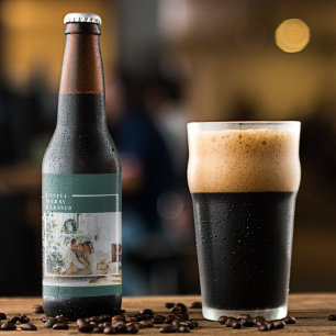Étiquette Pour Bouteilles De Bière Photo de famille moderne Joyeux Joyeux Joyeux Bé
