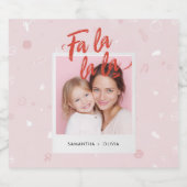 Étiquette Pour Bouteilles De Bière Photo de Noël personnalisée Fa La La Pink (Étiquettes simples)