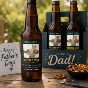 Étiquette Pour Bouteilles De Bière Photo drôle Meilleur papa de tous les temps Premiè