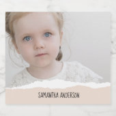 Étiquette Pour Bouteilles De Bière Photo et Perosnalized Text pink (Étiquettes simples)