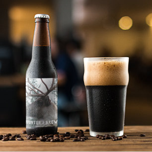 Étiquette Pour Bouteilles De Bière Photo Personnalisée de Caribou Antlé