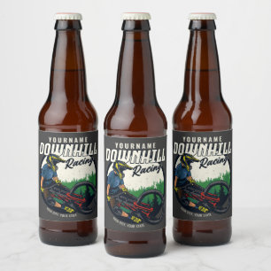 Étiquette Pour Bouteilles De Bière Piste de vélo de montagne de descente personnalisé
