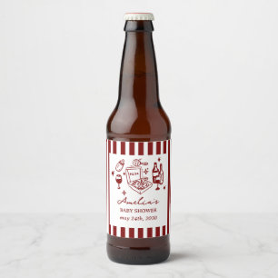 Étiquette Pour Bouteilles De Bière Pizza doodle livraison spéciale Baby Shower