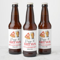 Pizza et brasse Bière Verre fête d'anniversaire
