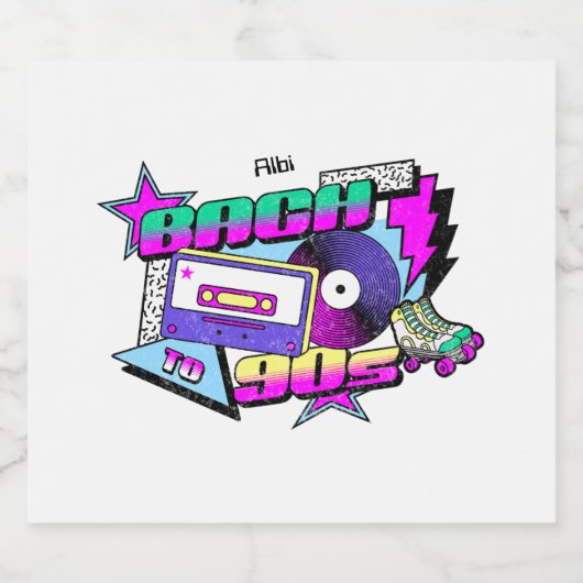 Étiquette Pour Bouteilles De Bière plage aux années 90 (Étiquettes simples)