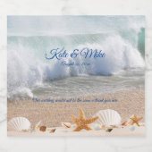 Étiquette Pour Bouteilles De Bière Plage Mariage Coquillages Île tropicale (Étiquettes simples)