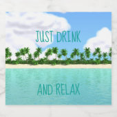 Étiquette Pour Bouteilles De Bière Plage tropicale (Étiquettes simples)