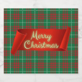 Étiquette Pour Bouteilles De Bière Plaid vert et rouge (Étiquettes simples)