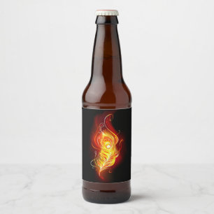 Étiquette Pour Bouteilles De Bière Plumes de paquetage de feu