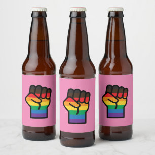 Étiquette Pour Bouteilles De Bière Poing gay pride