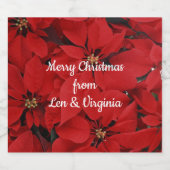 Étiquette Pour Bouteilles De Bière Poinsettias pour Noël, modèle. (Étiquettes simples)