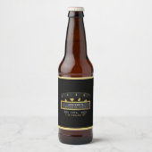 Étiquette Pour Bouteilles De Bière Poker Aces Black & Gold Bachelor (Devant)