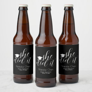 Étiquette Pour Bouteilles De Bière Polices élégantes et noires modernes Graduation