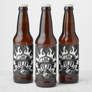 Étiquette Pour Bouteilles De Bière Pompier Secouru sur mesure Station du service d'in