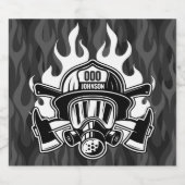 Étiquette Pour Bouteilles De Bière Pompier Secouru sur mesure Station du service d'in (Étiquettes simples)