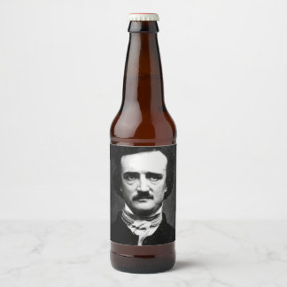 Étiquette Pour Bouteilles De Bière Portrait d'Edgar Allan Poe