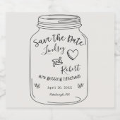 Étiquette Pour Bouteilles De Bière Pot Mason Save the Date (Étiquettes simples)