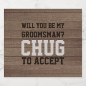 Étiquette Pour Bouteilles De Bière Proposition du Groomsman Chug pour accepter Faux B (Étiquettes simples)