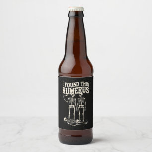Étiquette Pour Bouteilles De Bière Punais Humérus Squelette Drôle Soirée Halloween