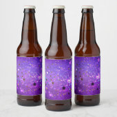 Étiquette Pour Bouteilles De Bière Purple foil background with Stars (Bouteilles)
