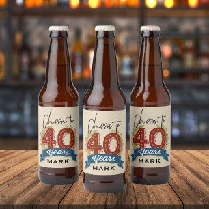 Étiquette Pour Bouteilles De Bière Quarantième étiquette de bière d'anniversaire