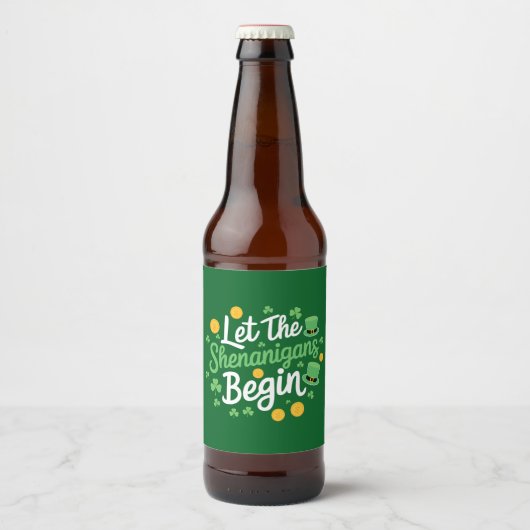 Étiquette Pour Bouteilles De Bière Que les frasques commencent Drôle de Saint-Patrick (Devant)
