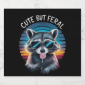 Étiquette Pour Bouteilles De Bière Raccoon mignon mais feral Funny (Étiquettes simples)