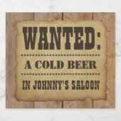 Étiquette Pour Bouteilles De Bière RECHERCHÉ : Une bière froide avec votre nom dessus (Étiquettes simples)