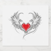 Étiquette Pour Bouteilles De Bière Red Angel Coeur avec ailes (Étiquettes simples)