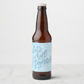 Étiquette Pour Bouteilles De Bière Refroidions ensemble | Bleu glacé tendance (Devant)