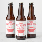 Étiquette Pour Bouteilles De Bière Reine Du Grill, Rose (Bouteilles)