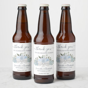 Étiquette Pour Bouteilles De Bière Remerciements de mariage rustique avec fleurs élég