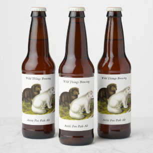 Étiquette Pour Bouteilles De Bière Renard arctique (renard blanc, renard polaire, ren