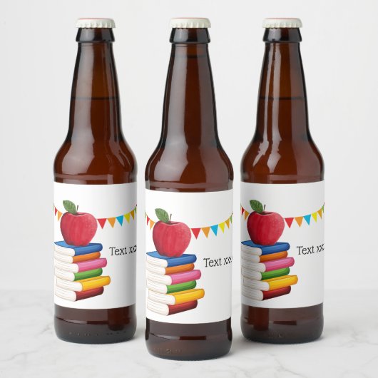 Étiquette Pour Bouteilles De Bière retraite d'enseignant, Apple, retraite d'enseignan (Bouteilles)