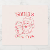 Étiquette Pour Bouteilles De Bière Retro Père Noël Holiday (Étiquettes simples)