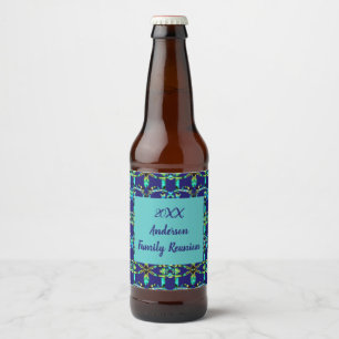 Étiquette Pour Bouteilles De Bière Réunion familiale Cravate géométrique teinture ann
