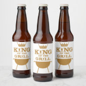 Étiquette Pour Bouteilles De Bière Roi Du Grill, Or (Bouteilles)