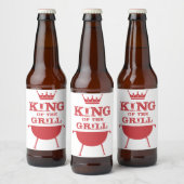 Étiquette Pour Bouteilles De Bière Roi Du Grill, Rouge (Bouteilles)