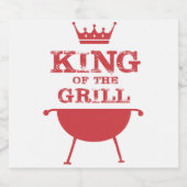 Étiquette Pour Bouteilles De Bière Roi Du Grill, Rouge (Étiquettes simples)